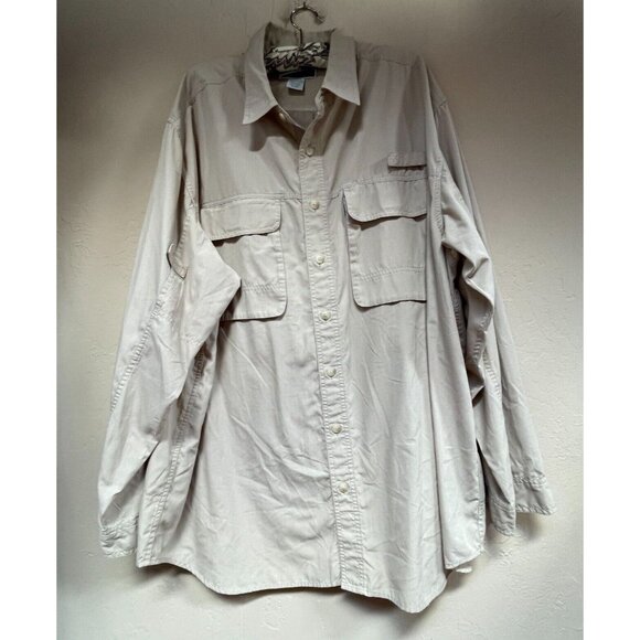 ExOfficio Men's BugsAway Long Sleeve InsectShield Outdoor Shirt Beige Size XXL
